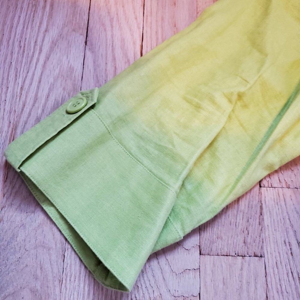 Versailles Green Linen Rayon 3/4 Sleeve Tunic Top Plus Size 1X Lagenlook - Picture 9 of 12